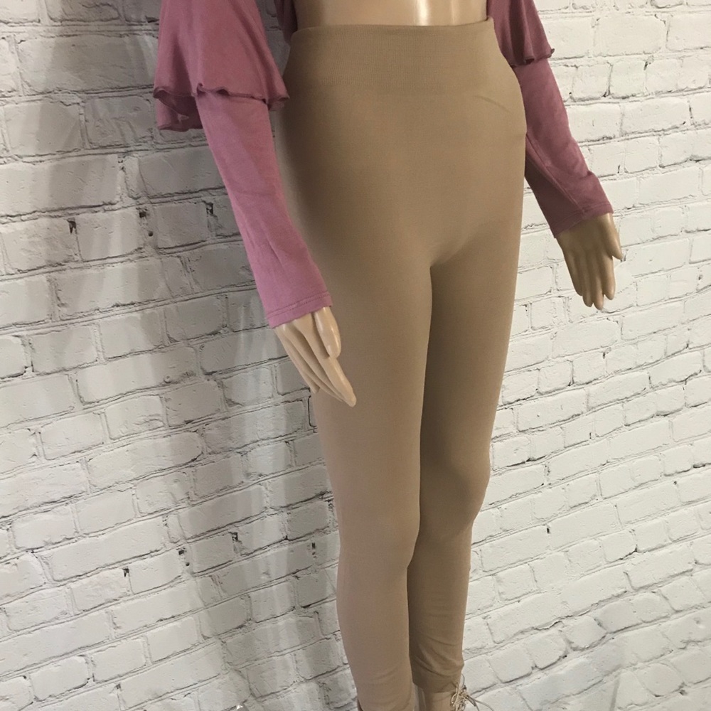 Taupe Fleece Insulated Leggings